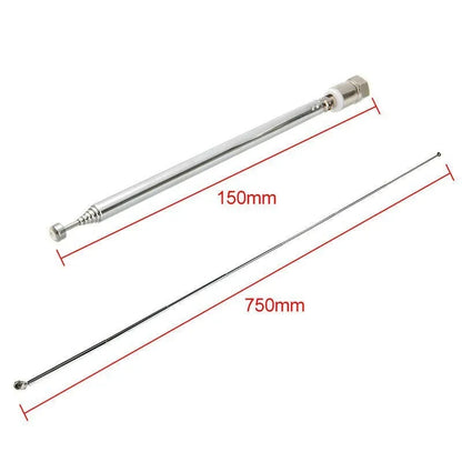 Five-piece antenna set with F head quick plug connectors and metal construction