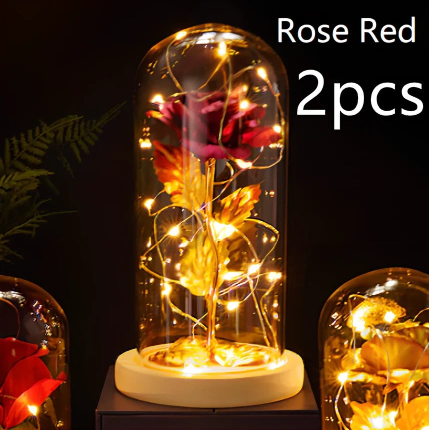 Little Prince Rose Glass Cover with 20cm diameter dome protecting plastic flower arrangement