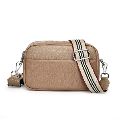 Stylish cowhide shoulder messenger bag with adjustable strap in various colours