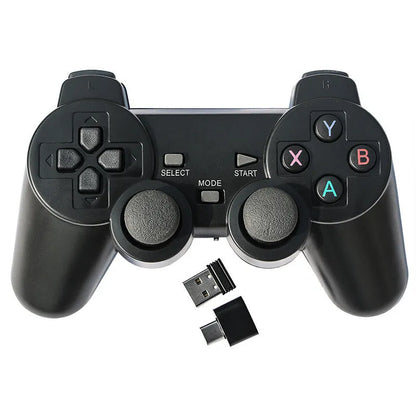 Classic Black 2.4GHz wireless gamepad with USB receiver for PC and Android TV