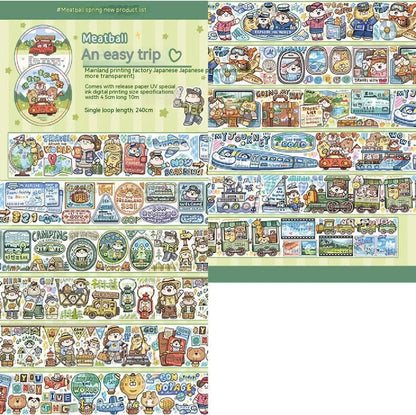 Haemorrhoid tape packaging stickers with cartoon characters, 42 styles, Japanese paper, 5 cm size