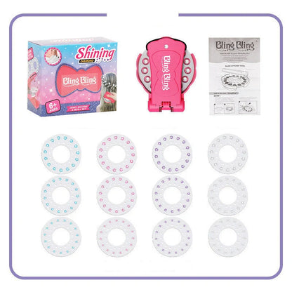 Bling Nail Drill Tool Diamond Supplement Set with 180 adhesive gems for easy styling