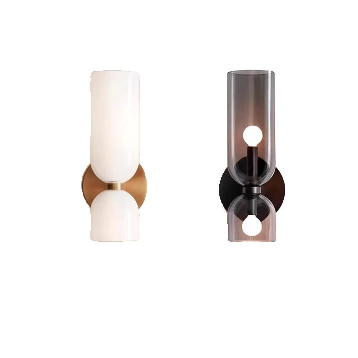 Nordic glass wall lamp for living room background wall, 110V-220V, in white, blue or smoky grey