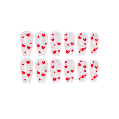 French Love Red Diamond Small Cherry Wear Armor nail art kit with 24 decorative sheets and adhesive