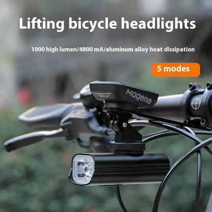 USB rechargeable bicycle headlight and taillight set with mounting bracket for night cycling safety