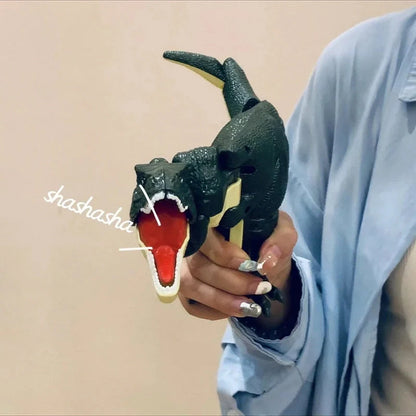 Battery-free green telescopic spring swing dinosaur toy for children