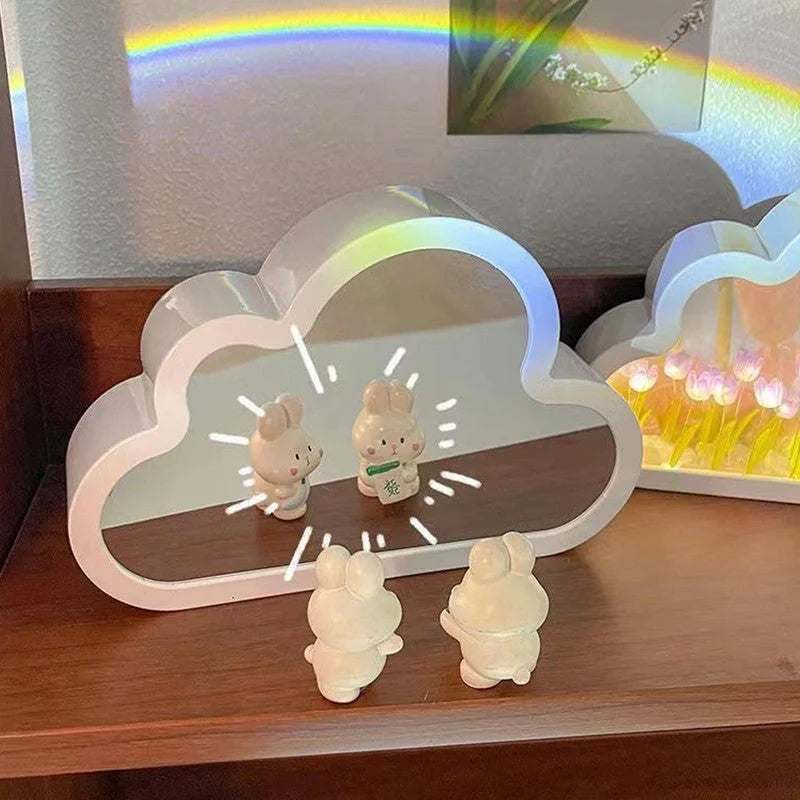 DIY Tulip Night Lamp with decorative mirrors and LED lighting in pink, purple, and blue
