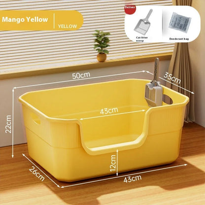 Oversized semi-closed cat litter box in selected colour with free extra-large litter scoop