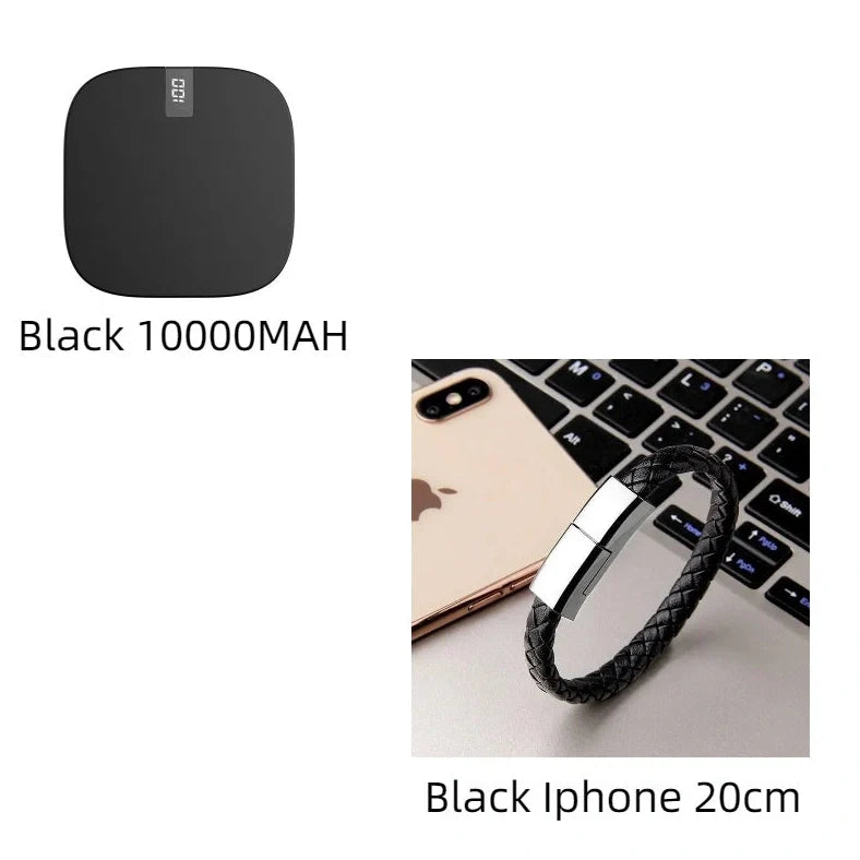 10000mAh mini power bank with digital display showing battery percentage