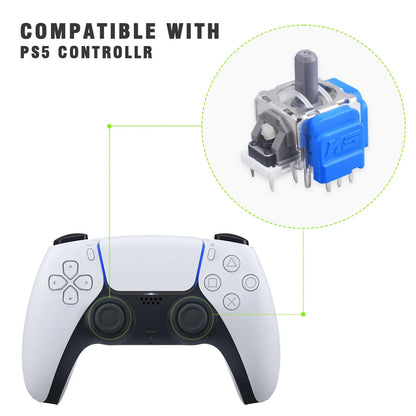 Single black Hall effect magnetic replacement joystick for PS5, PS4, Switch and XBOX controllers.