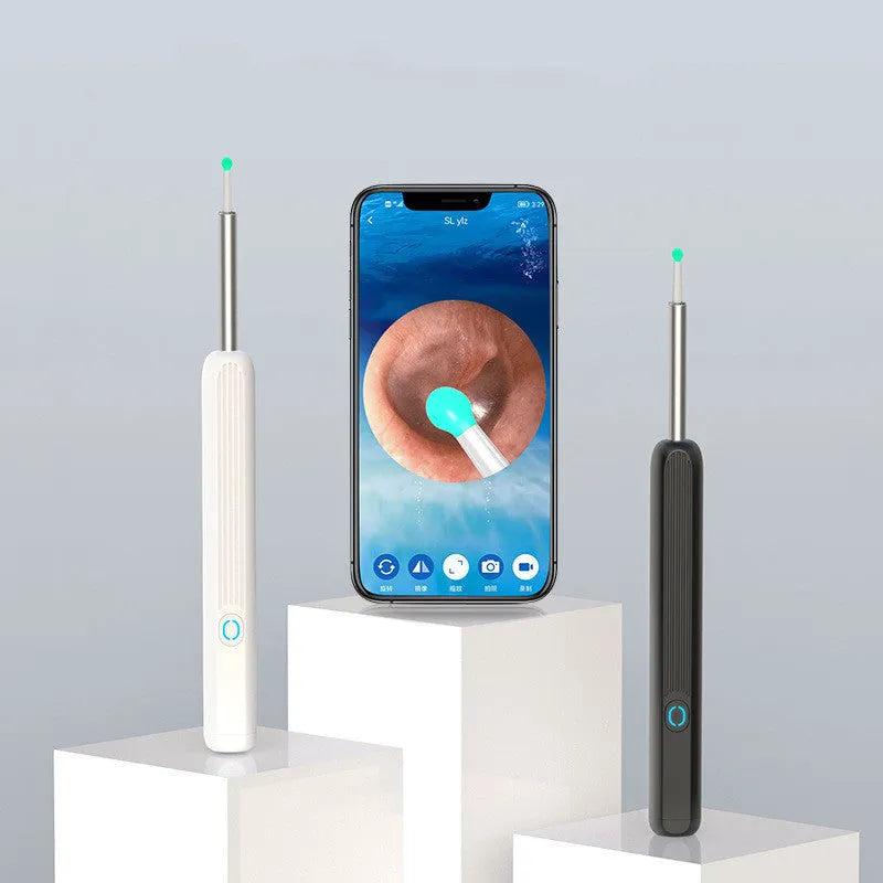 NE3 wireless otoscope ear cleaning kit with camera, LED light, and spoon heads