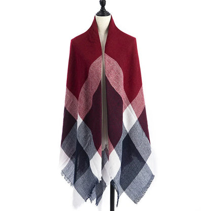 Luxury plus-sized double-sided cashmere-like scarf shawl in various colours