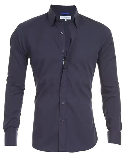 Stylish Long Sleeve Shirt with Zipper and Button Design for Men in Various Colors