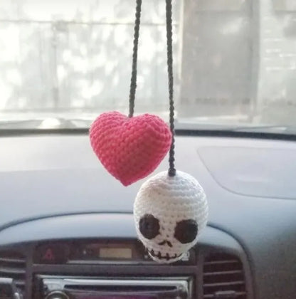 Plush hand-woven car hanging ornament with Halloween cartoon character design