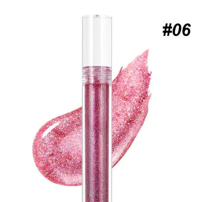 15 Colour Laser Lip Lacquer tubes showing waterproof formula with laser powder technology