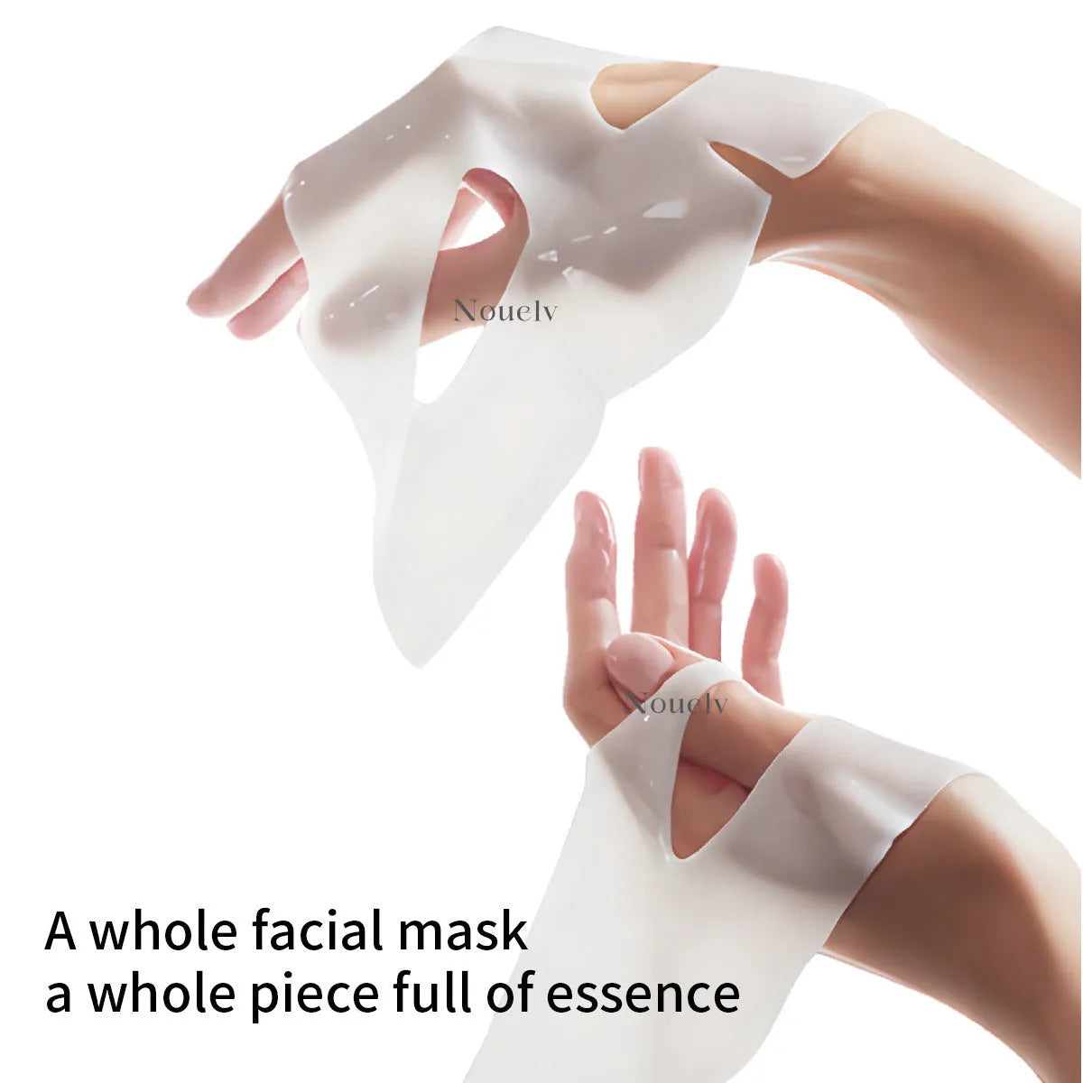 Box containing four white collagen layered patch masks for face skincare.