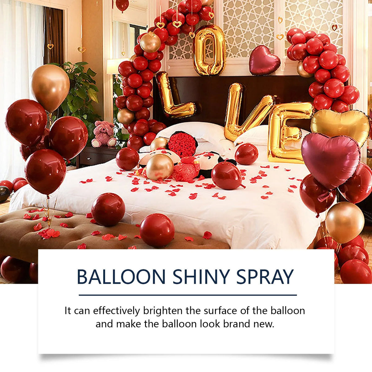 60ml rubber balloon shiny spray bottle for lasting non-oxidation gloss texture and party atmosphere