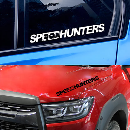 Reflective Speed Hunters graphic vinyl car sticker measuring 59cm by 10cm
