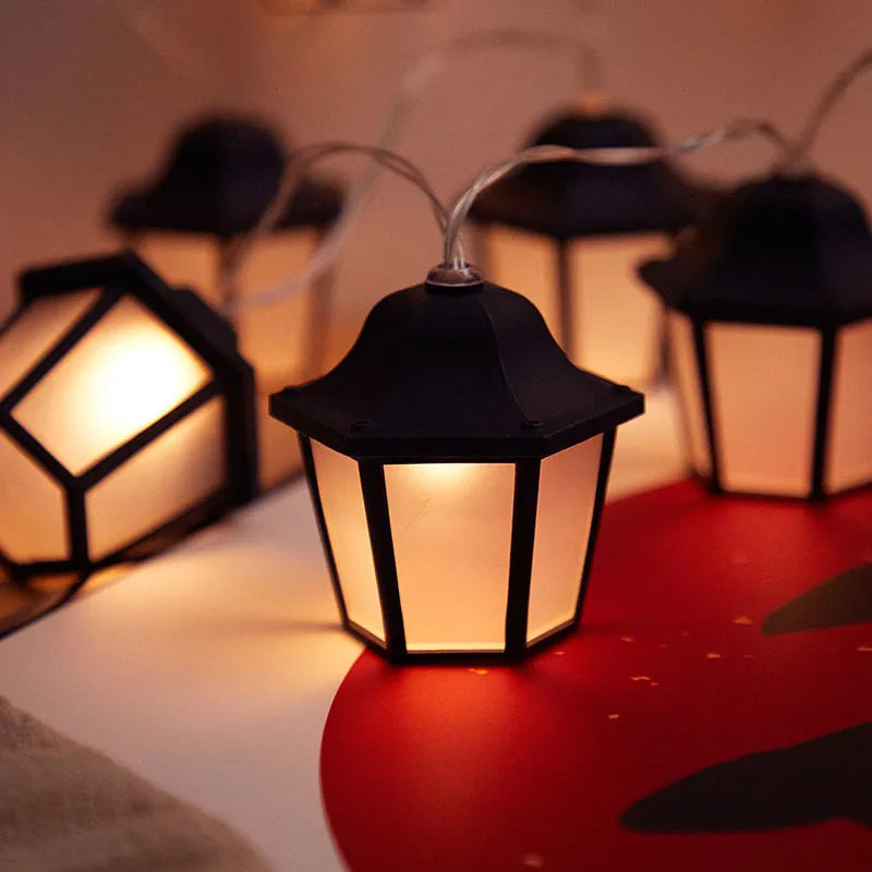 Warm white solar LED lighting chain for garden and villa decoration, 1m to 6.5m, battery USB solar options