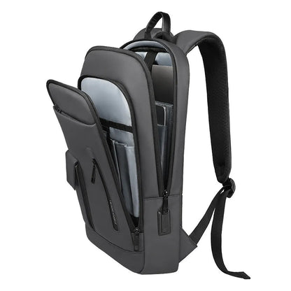 Men's lightweight Oxford cloth backpack in dark grey, olive green, blue or black for business travel
