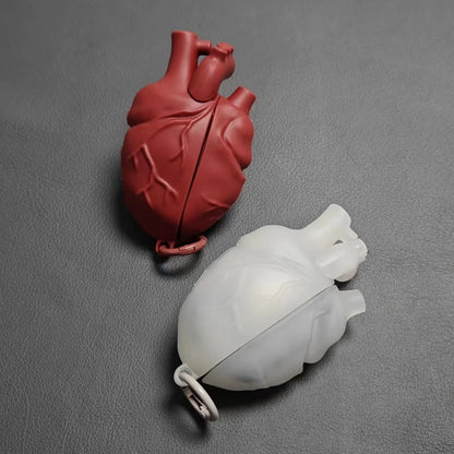 3D Heart Style Silicone Case for AirPods Pro and 3rd Generation in wine red and ivory white