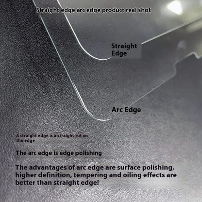 Tempered glass screen protector for Samsung Galaxy Tablet showing HD clarity and full-screen coverage.