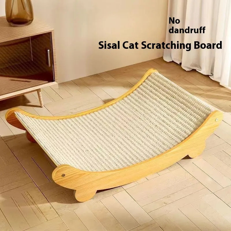 Large sisal blanket cat scratch board for cats on a natural background.