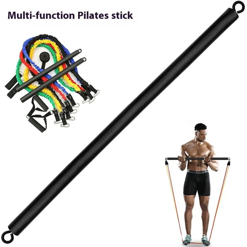 Two-segment pull rope push-and-pull yoga pilates fitness stick