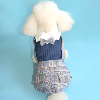 Orange cotton dog shirt for small breed dogs showing front view