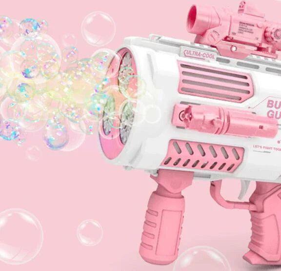 Automated Bubble Blaster toy with multiple color options and USB charging