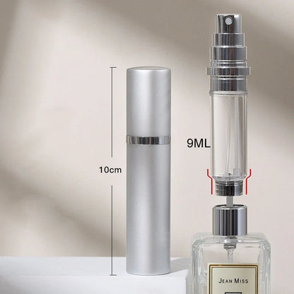Compact perfume vaporizer in various colours with leak-proof design