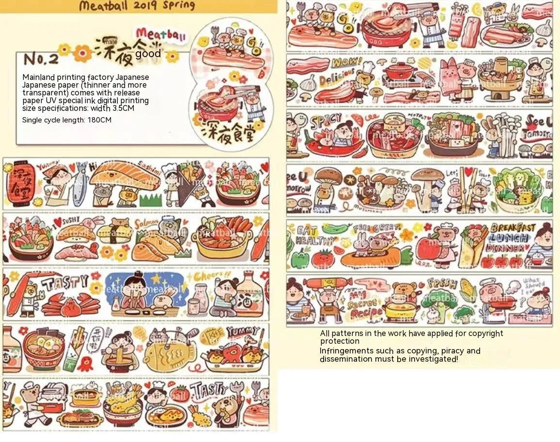 Haemorrhoid tape packaging stickers with cartoon characters, 42 styles, Japanese paper, 5 cm size