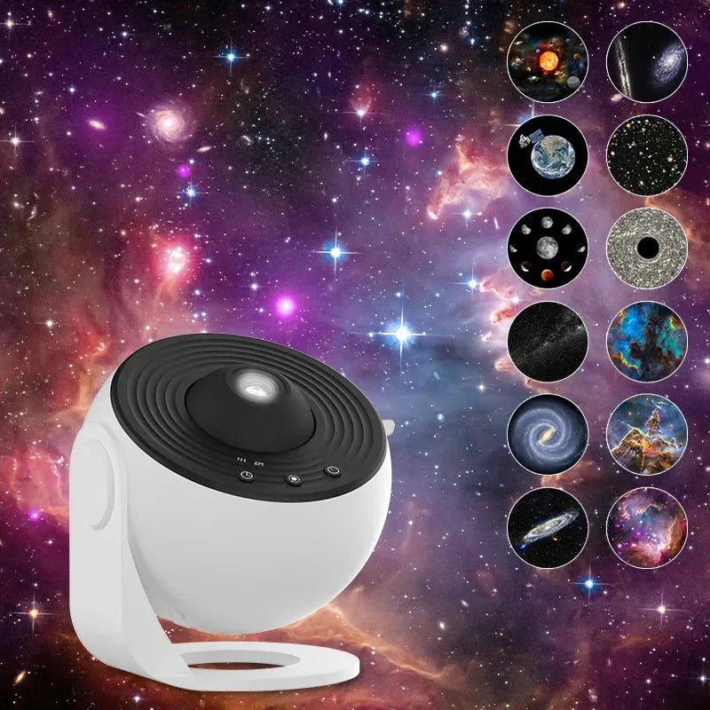 Premium Galaxy Projector Lamp with 12 Celestial Display Scenarios, Adjustable Lighting, and Compact Design for Home Decor