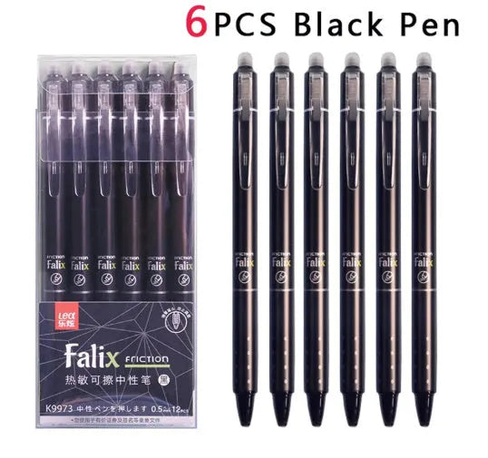 Hot Erasable Push Gel Pen with 0.5mm stainless steel nib and plastic shell.