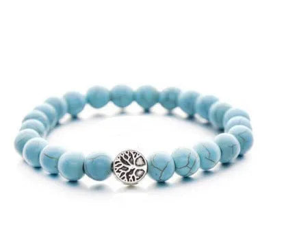 Handcrafted natural stone alloy bracelet showing tiger eye and agate components in 6cm size