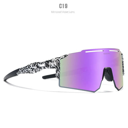 Polarised cycling sunglasses with frameless TR90 lightweight frame in sports design for athletic activities