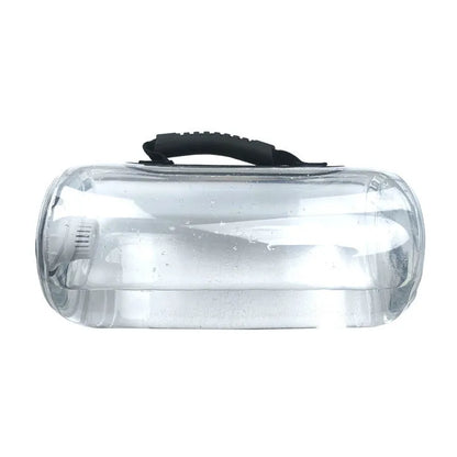 Transparent PVC inflatable water weight bag for adjustable strength training from 5kg to 35kg.