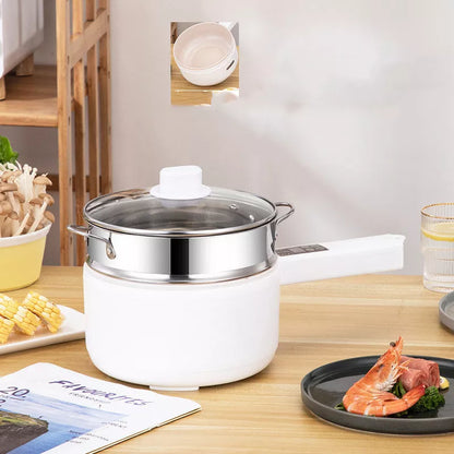 Multifunctional electric cooker with non-stick pot and glass cover