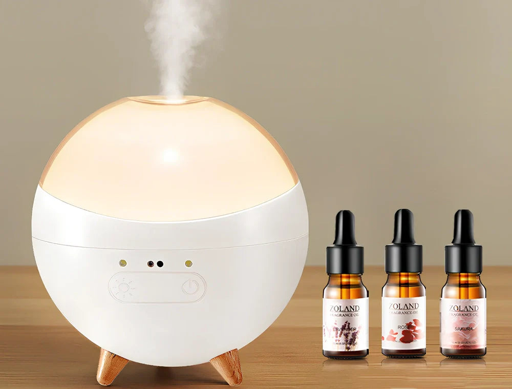 Compact vehicle essential oil diffuser with gesture control, USB plug, and dimmable LED for car humidifying