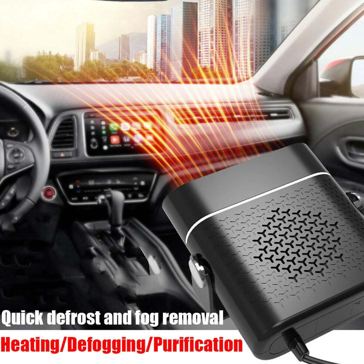3-in-1 Car Heater Defogger with adjustable nozzle for clear driving view