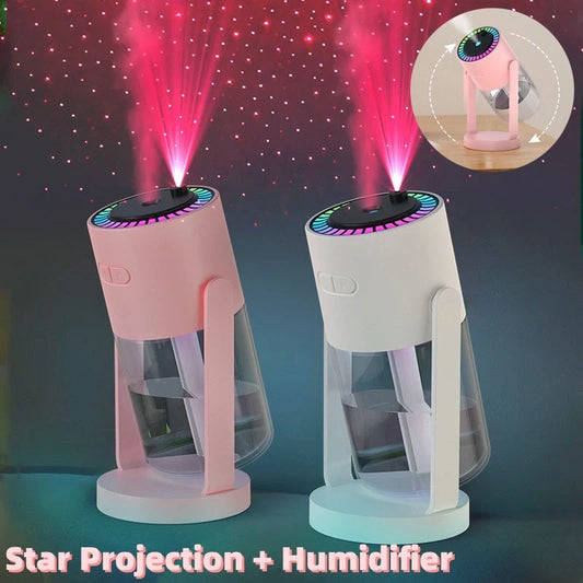 Starry Sky Projection Humidifier with ambient light for home and car use