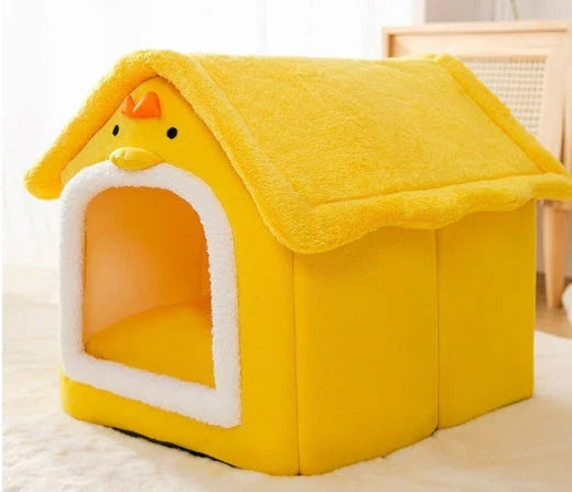 Cozy and Foldable Pet Bed for Dogs and Cats: Premium Synthetic Fur, Self-Warming, and Non-Slip Design