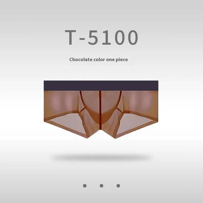 Men's ice silk seamless low waist underwear in multiple colours with ultra-thin quick drying fabric