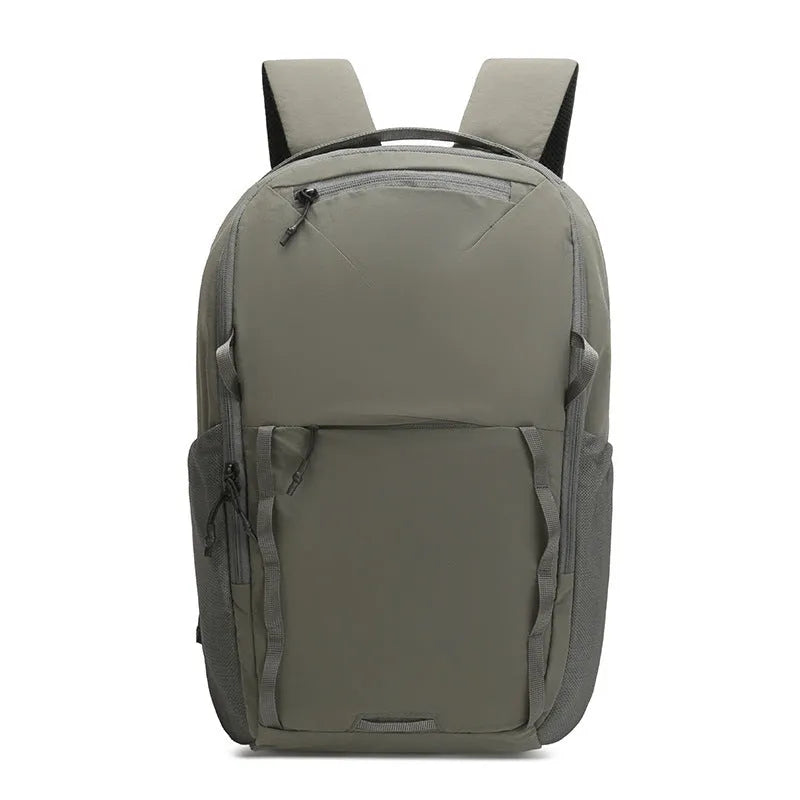Waterproof Taslan composite cloth business backpack with curved shoulder straps in beige colour