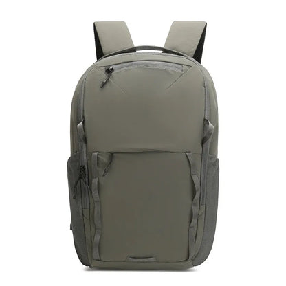 Waterproof Taslan composite cloth business backpack with curved shoulder straps in beige colour