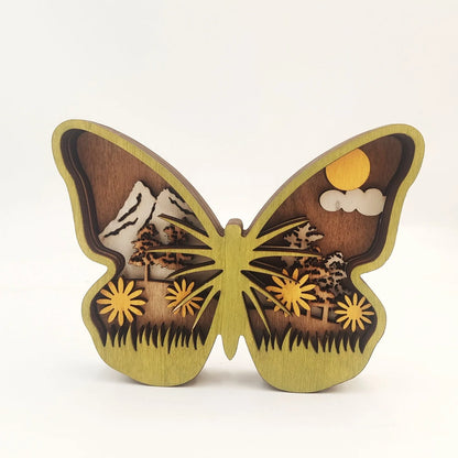 Boxwood animal home decoration with natural wood texture and detailed carving