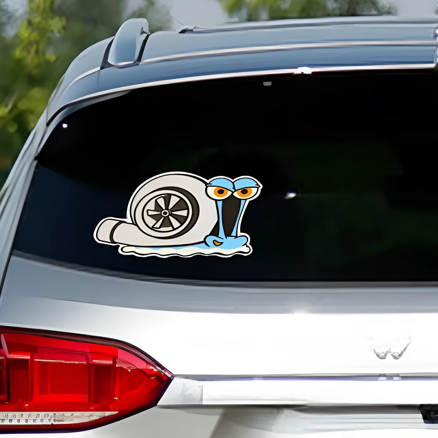 Reflective cartoon snail car sticker decal measuring 12cm by 8cm