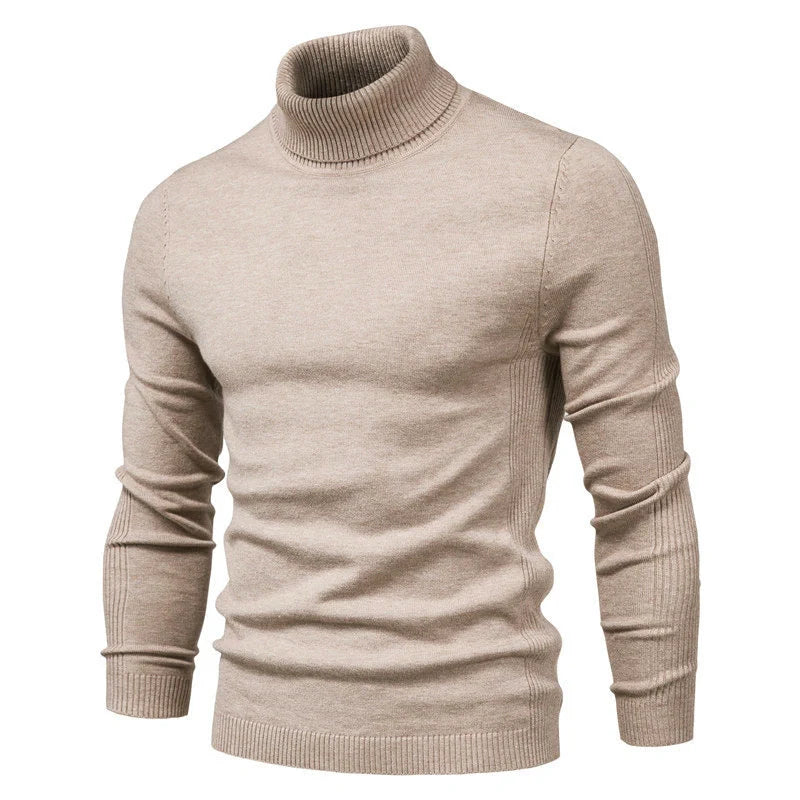 Men's slim fit turtleneck winter sweater in various colours