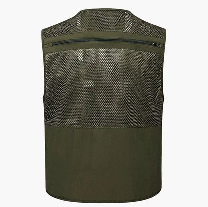 Multi-pocket men's professional photography vest in nylon, available in multiple colors and sizes