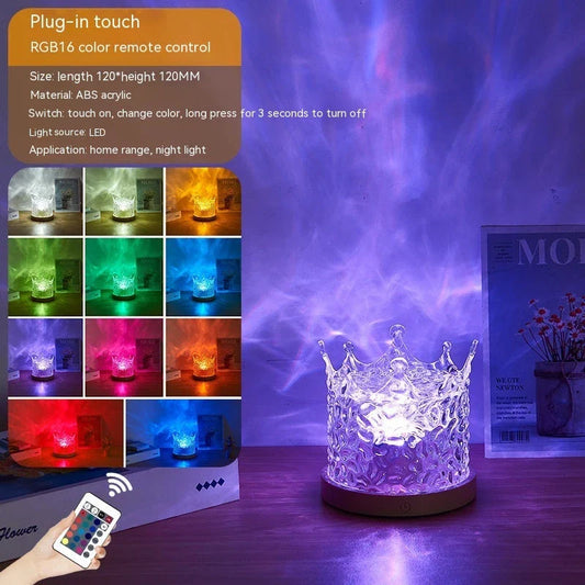 A USB-powered table lamp with a mesmerizing water ripple effect, providing a tranquil and soothing ambiance for any living space.